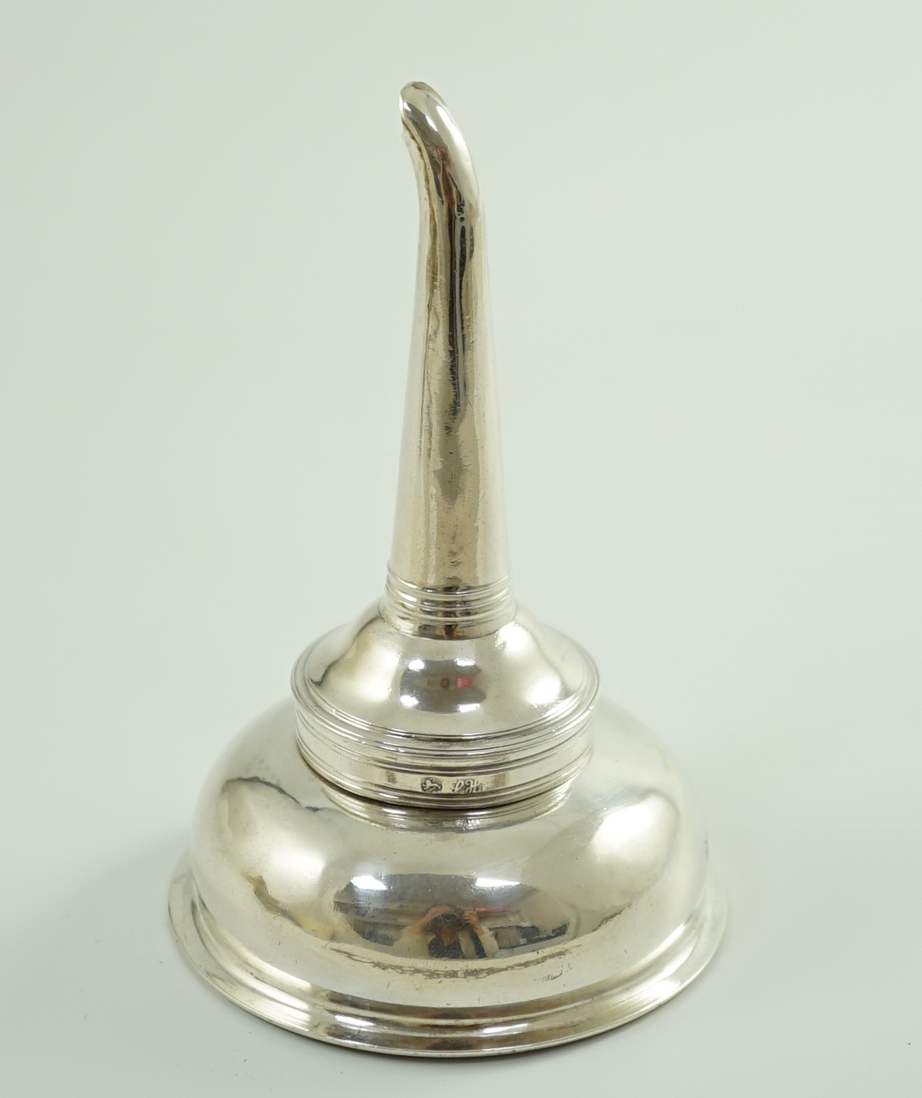 A George III silver wine funnel, by Hester Bateman